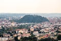 City Graz center aerial view with SchloÃÅ¸berg, Uhrturm, Clocktower Liesl